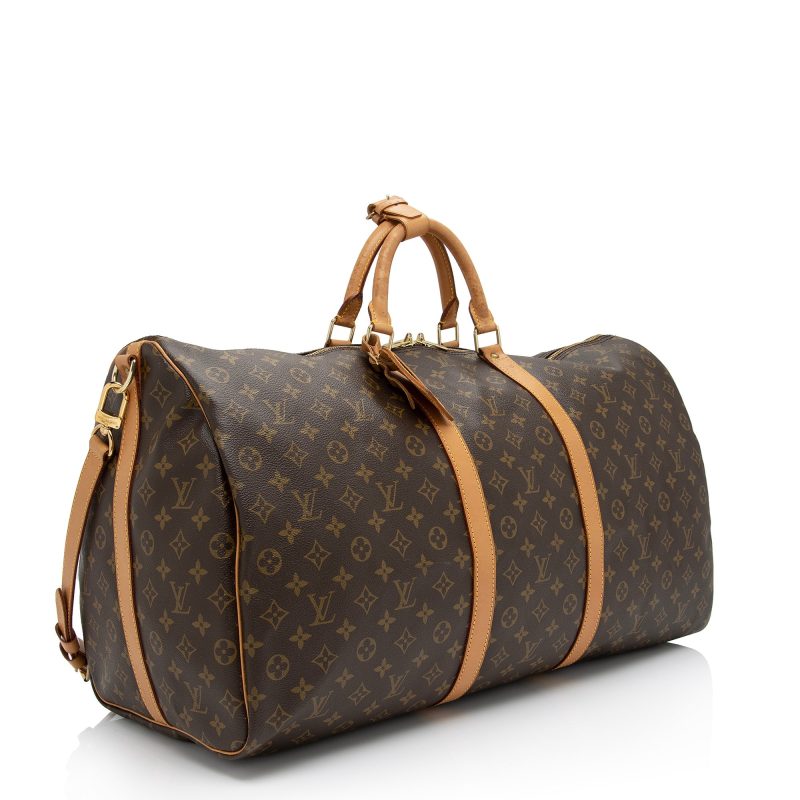 Louis Vuitton Vintage Monogram Canvas Keepall Bandouliere 60 Duffle Bag (05Mljd) - Image 2