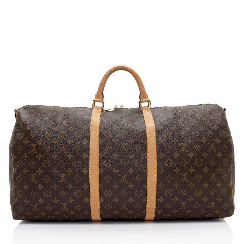 Louis Vuitton Vintage Monogram Canvas Keepall Bandouliere 60 Duffle Bag (1obcrO) - Image 3