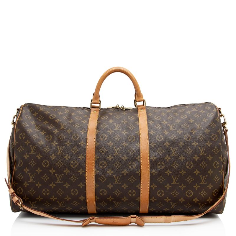 Louis Vuitton Vintage Monogram Canvas Keepall Bandouliere 60 Duffle Bag (tcsHFL)