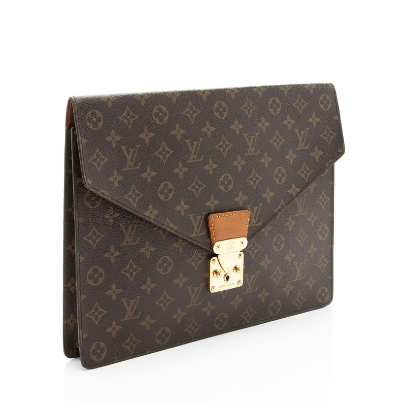 Louis Vuitton Vintage Monogram Canvas Porte Documents Senateur Clutch (7sLzA4) - Image 2