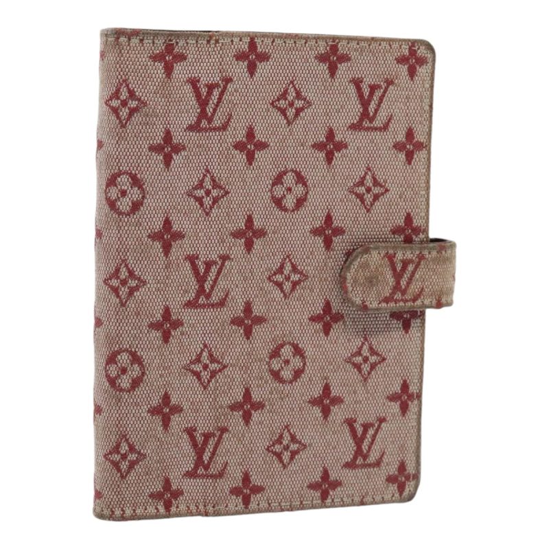 Louis Vuitton Monogram Mini Agenda PM Day Planner Cover Red R20912 Auth ac3224