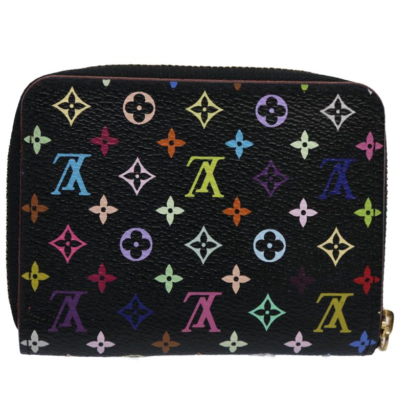 Louis Vuitton Monogram Multicolor Zippy Coin Purse  Black M93740  am5245 - Image 2