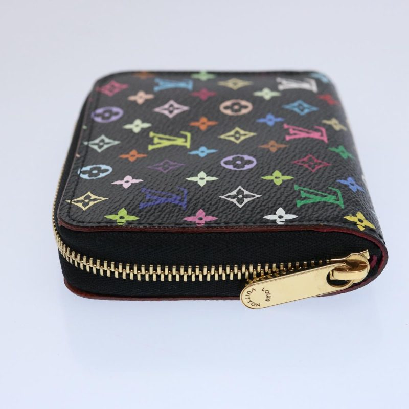 Louis Vuitton Monogram Multicolor Zippy Coin Purse  Black M93740  am5245 - Image 3