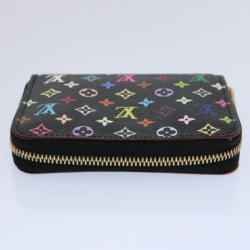 Louis Vuitton Monogram Multicolor Zippy Coin Purse  Black M93740  am5245 - Image 5
