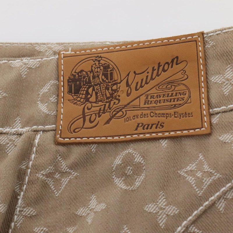 Louis Vuitton Monogram denim skirt 36 Beige  am6864 - Image 8