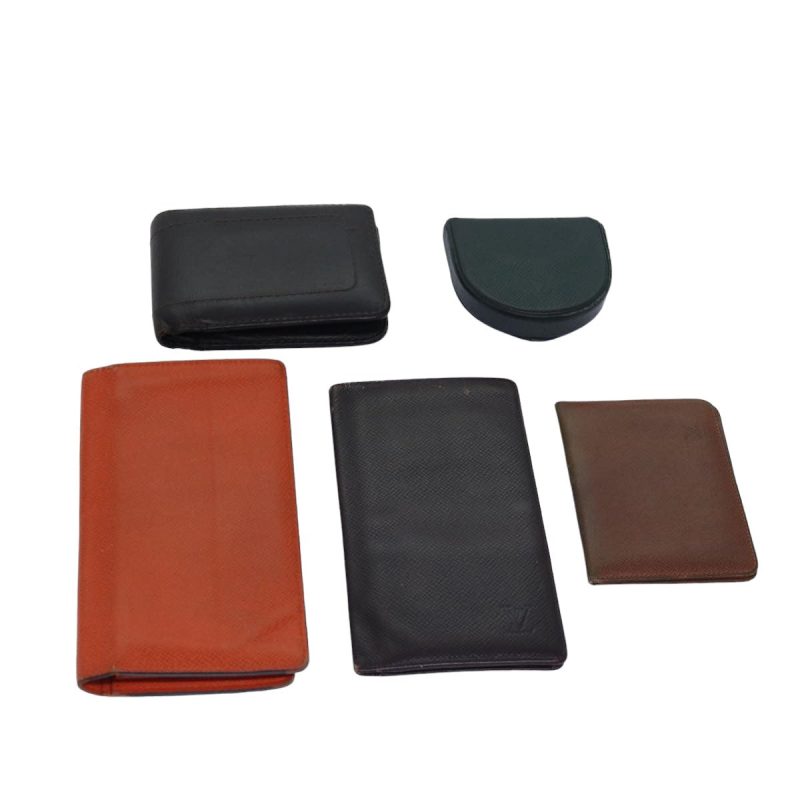 Louis Vuitton Taiga Coin Purse Wallet Leather 5Set Brown Orange  ar11892