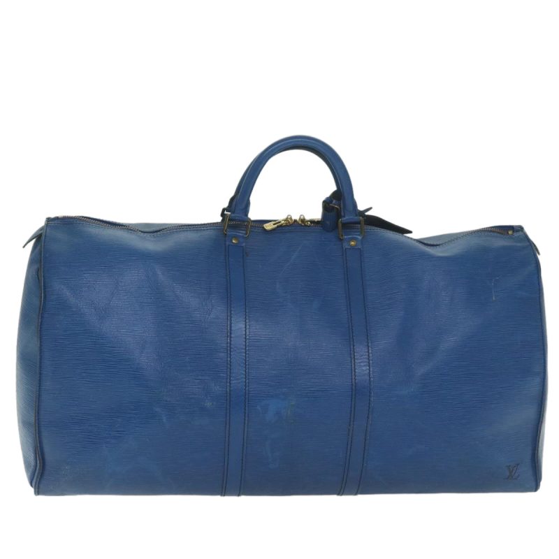 Louis Vuitton Epi Keepall 60 Boston Bag Vintage Blue M42945  bs10086 - Image 2