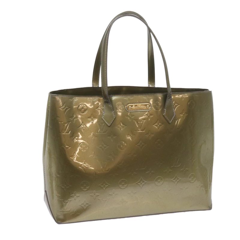 Louis Vuitton Vernis Wilshire MM Hand Bag Gris Art Deco M91648  bs10298