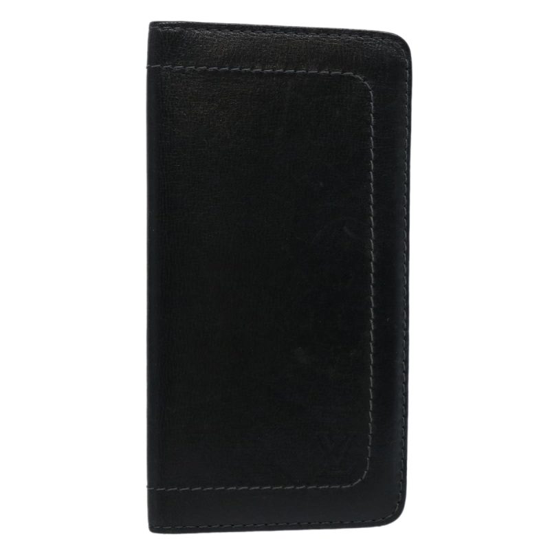 Louis Vuitton Utah Porte Valeurs Cartes Credit Leather Black M97020 Auth bs10416
