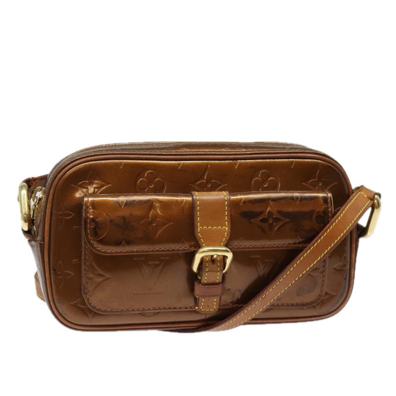 Louis Vuitton Monogram Vernis Christy MM Shoulder Bag Bronze M91109 Auth bs15305