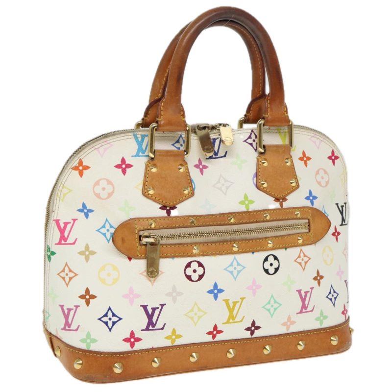 Louis Vuitton Monogram Multicolor Alma Hand Bag White M92647  bs15366