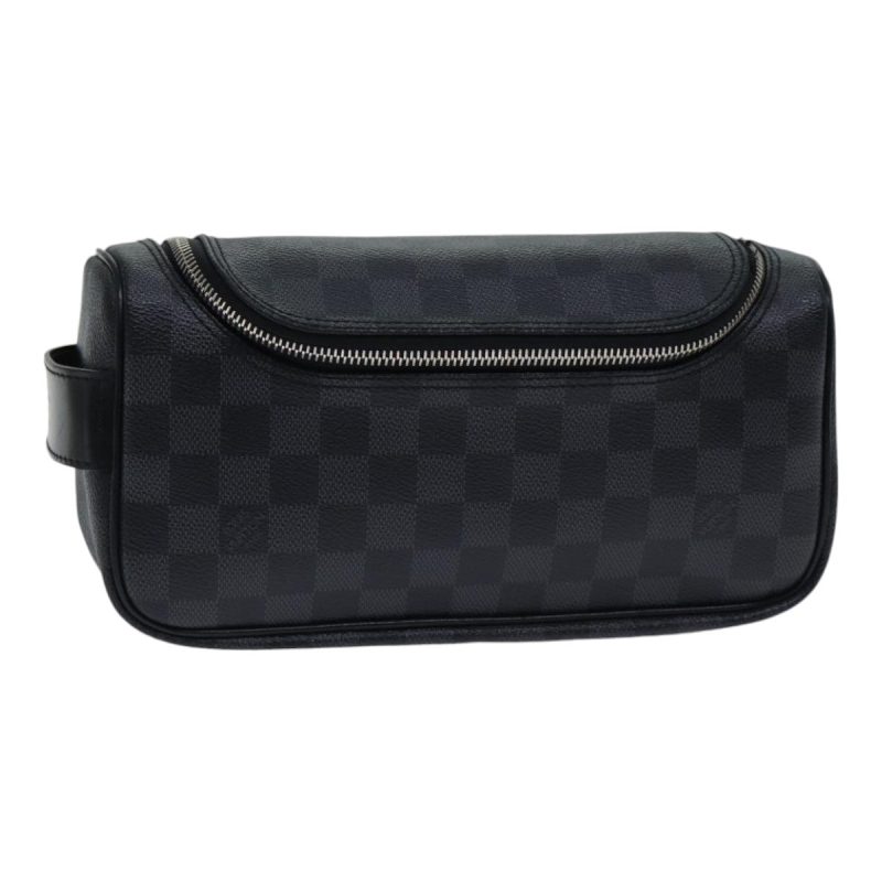 Louis Vuitton Damier Graphite Toilet Pouch Clutch Bag N47625  bs17818