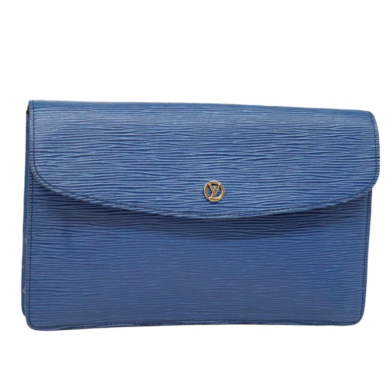 Louis Vuitton Epi Montaigne 27 Clutch Bag Blue M52655  bs18131