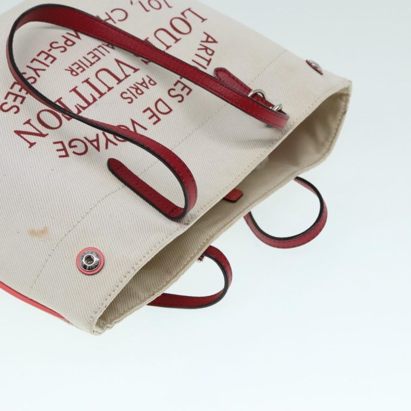 Louis Vuitton Cabas PM Tote Bag Canvas Beige Red M94505  bs18181 - Image 7