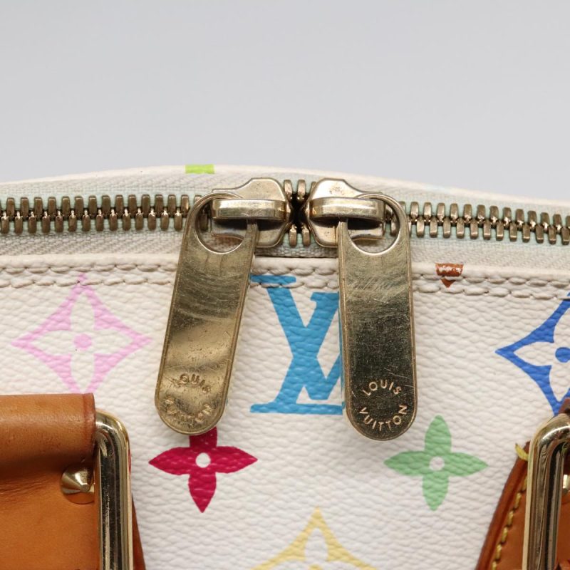 Louis Vuitton Monogram Multicolor Alma Hand Bag White M92647  bs18193 - Image 9