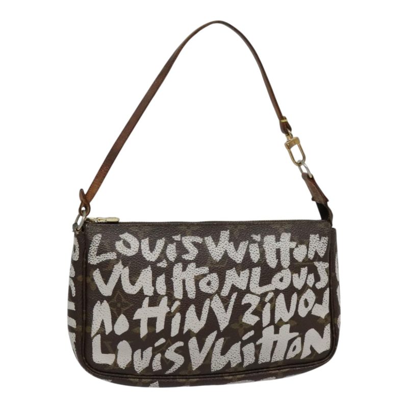 Louis Vuitton Monogram Graffiti Pochette Pouch White M92192  bs18426