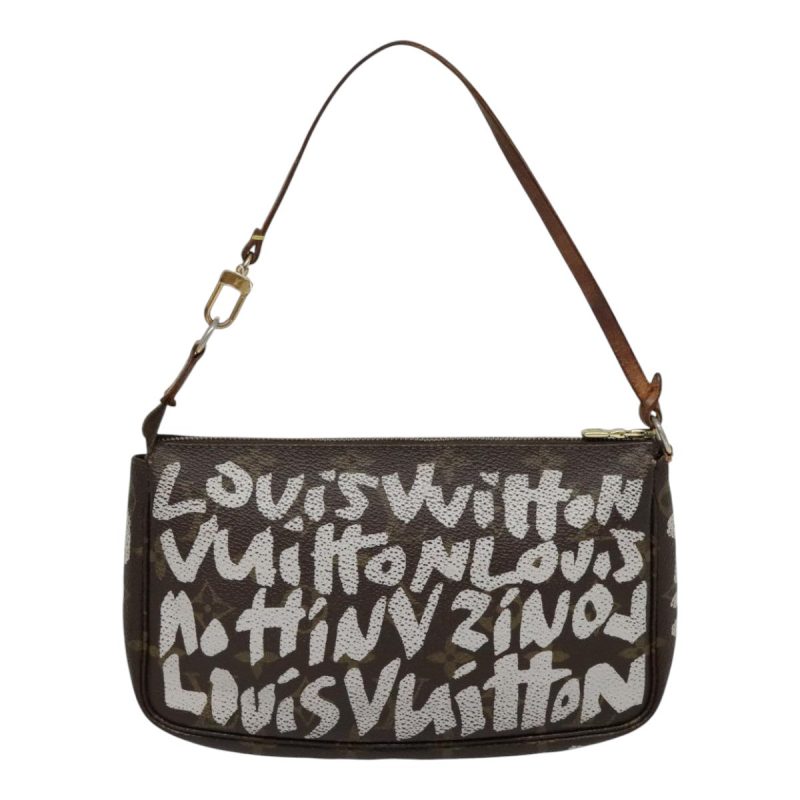 Louis Vuitton Monogram Graffiti Pochette Pouch White M92192  bs18426 - Image 2