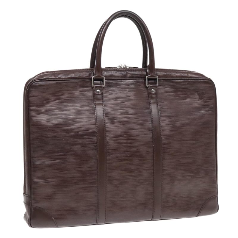 Louis Vuitton Epi PorteDocuments Voyage Business Bag Mocha M5909D Auth bs18614