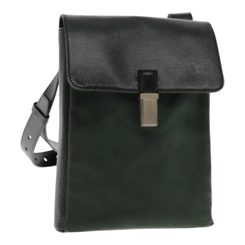 Louis Vuitton Taiga Saratov PM Shoulder Bag Grizzly M30898  bs18860