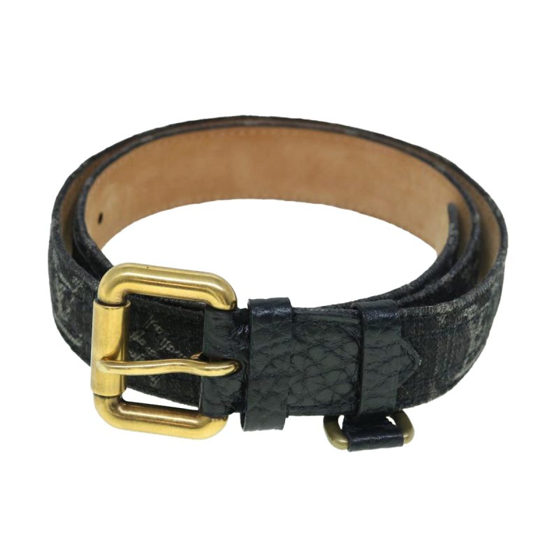 Louis Vuitton Monogram Denim Ceinture Belt 36.6"" Black M6972W  bs8908 - Image 2
