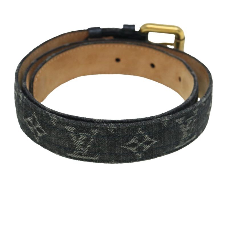 Louis Vuitton Monogram Denim Ceinture Belt 36.6"" Black M6972W  bs8908 - Image 3