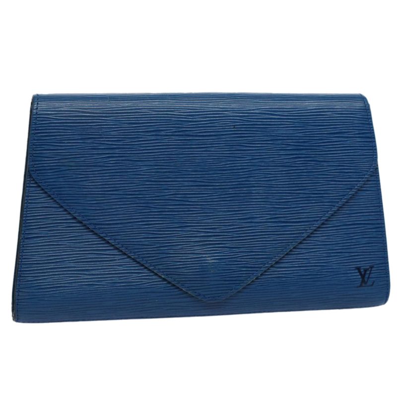 Louis Vuitton Epi Art Deco Clutch Bag Blue M52635  ep2364