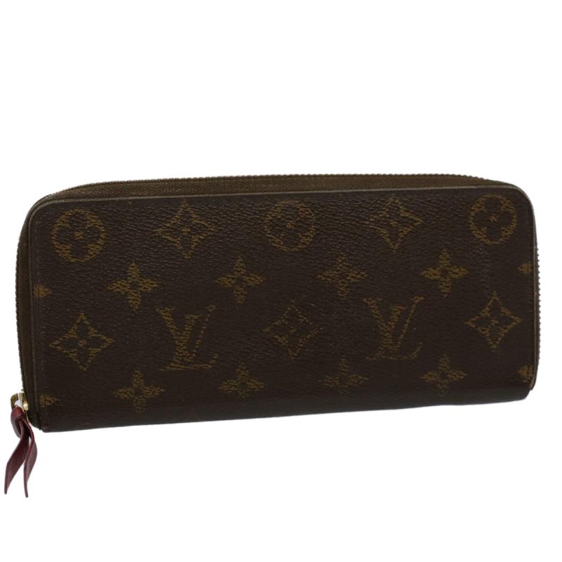 Louis Vuitton Monogram Portefeuille Clemence Wallet Fuchsia M60742 Auth ep2495