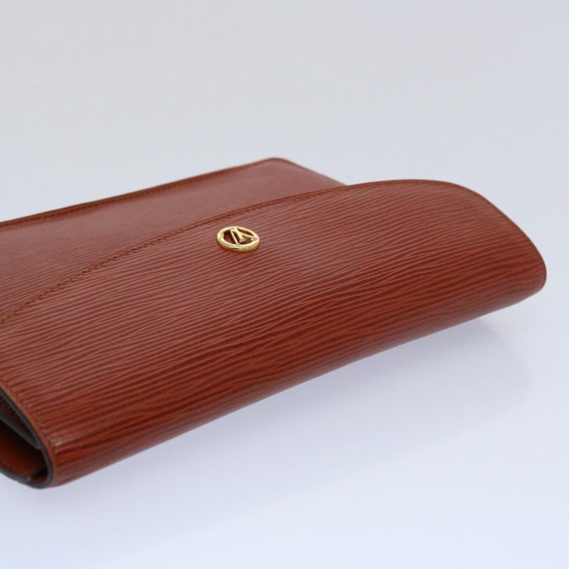 Louis Vuitton Epi Montaigne 23 Clutch Bag Brown M52663  ep2512 - Image 5