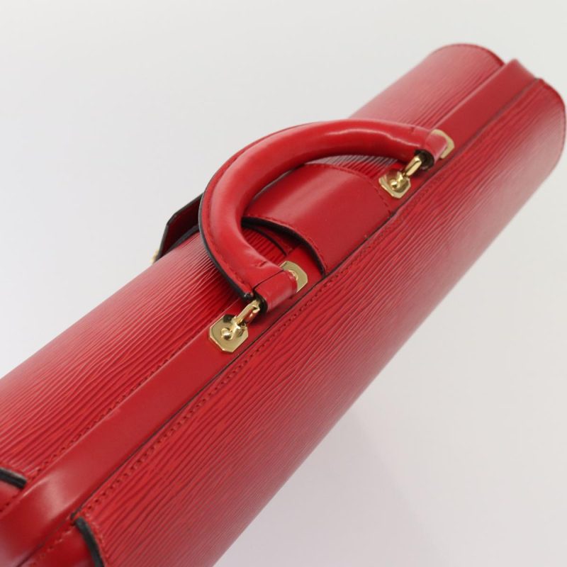 Louis Vuitton Epi Serviette Fermoir Business Bag Red  ep4682 - Image 6