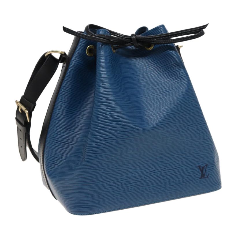 Louis Vuitton Epi Petit Noe Shoulder Bag Bicolor Black Blue M44152 Auth ep4756