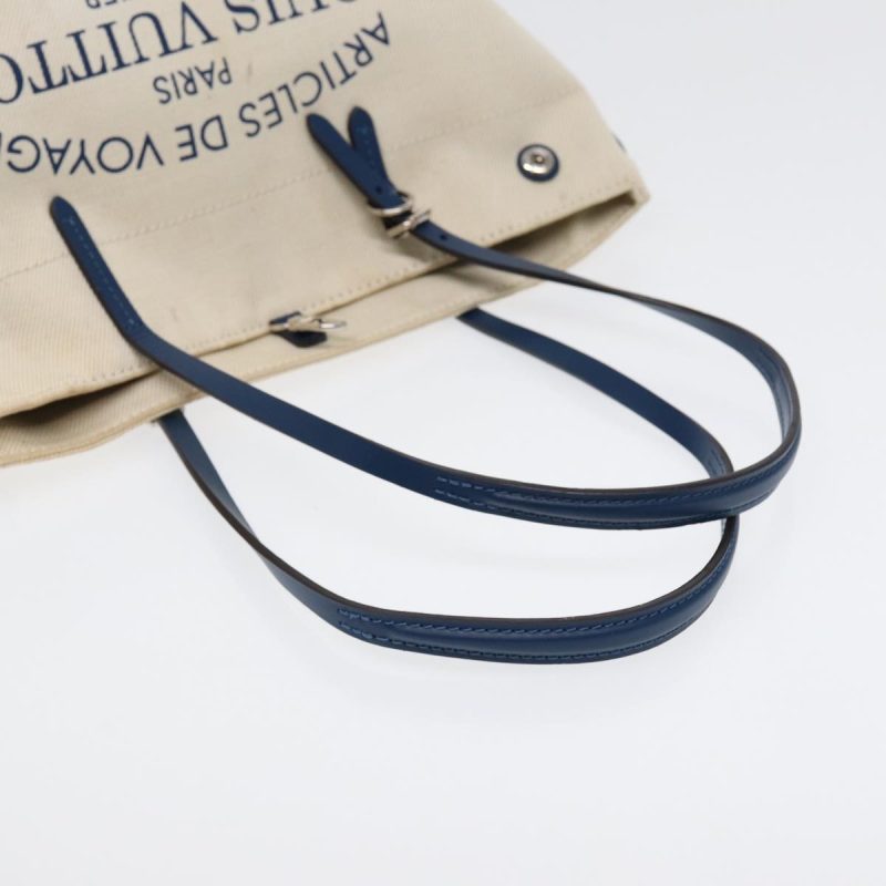 Louis Vuitton Cabas PM Tote Bag Canvas White Blue M94504  ep5538 - Image 7