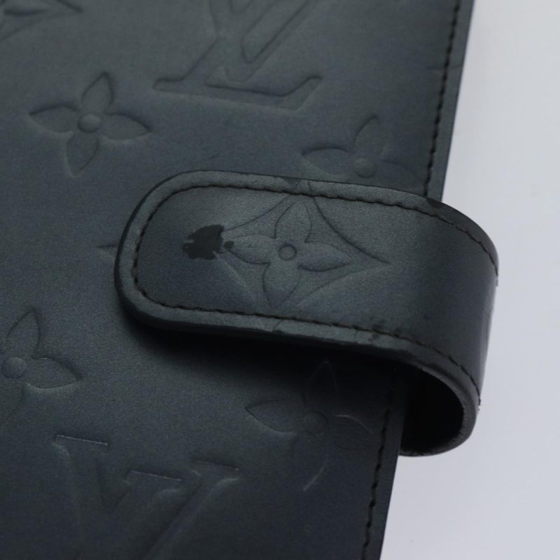 Louis Vuitton Monogram mat Agenda MM Day Planner Cover Navy  fm3771 - Image 8
