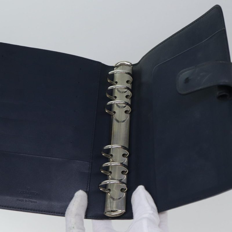 Louis Vuitton Monogram mat Agenda MM Day Planner Cover Navy  fm3771 - Image 9