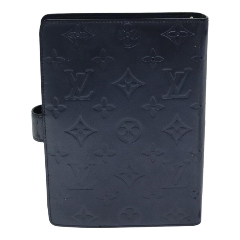 Louis Vuitton Monogram mat Agenda MM Day Planner Cover Navy  fm3771 - Image 2