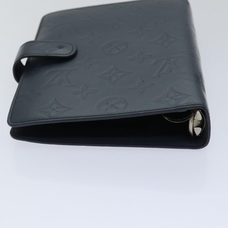 Louis Vuitton Monogram mat Agenda MM Day Planner Cover Navy  fm3771 - Image 3