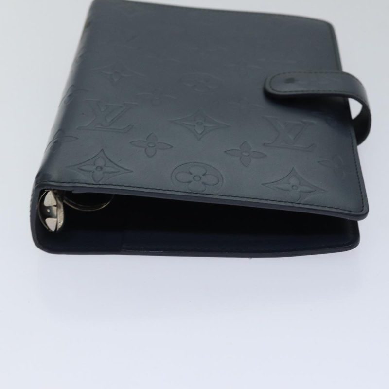 Louis Vuitton Monogram mat Agenda MM Day Planner Cover Navy  fm3771 - Image 4