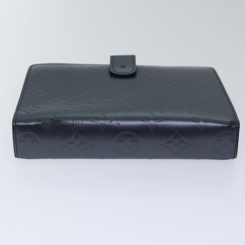 Louis Vuitton Monogram mat Agenda MM Day Planner Cover Navy  fm3771 - Image 6
