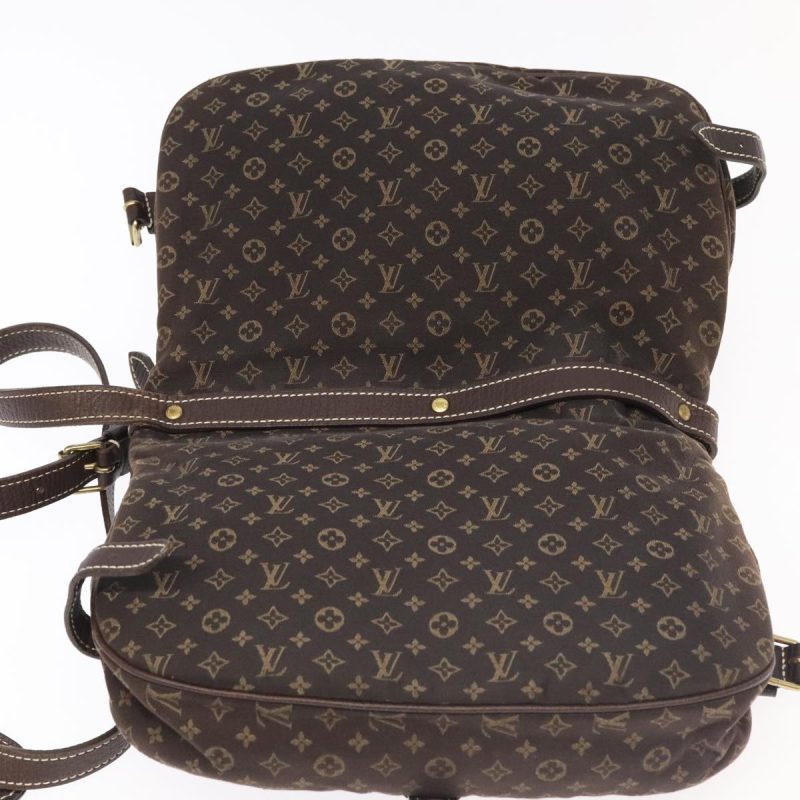 Louis Vuitton Monogram Mini Lin Saumur PM Shoulder Bag Ebene M95227 Auth hk1691 - Image 9