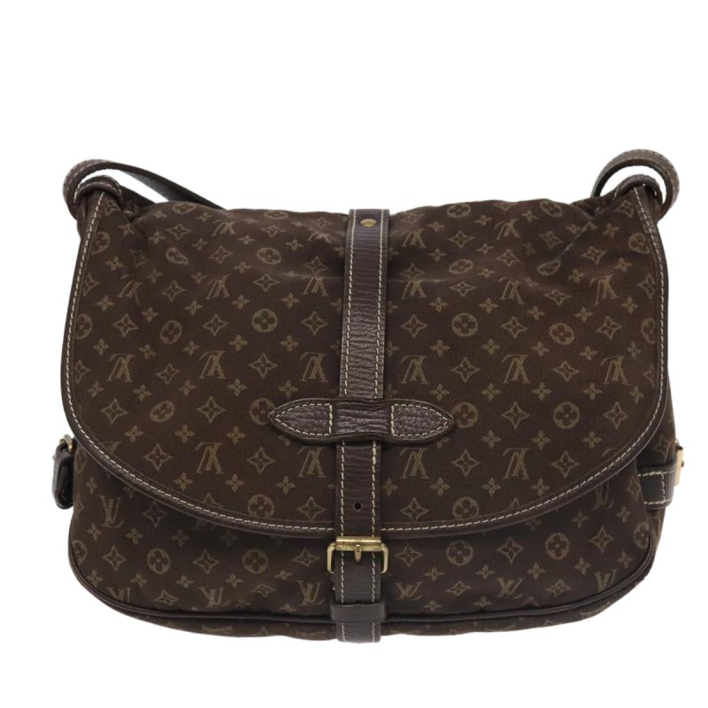Louis Vuitton Monogram Mini Lin Saumur PM Shoulder Bag Ebene M95227 Auth hk1691 - Image 2