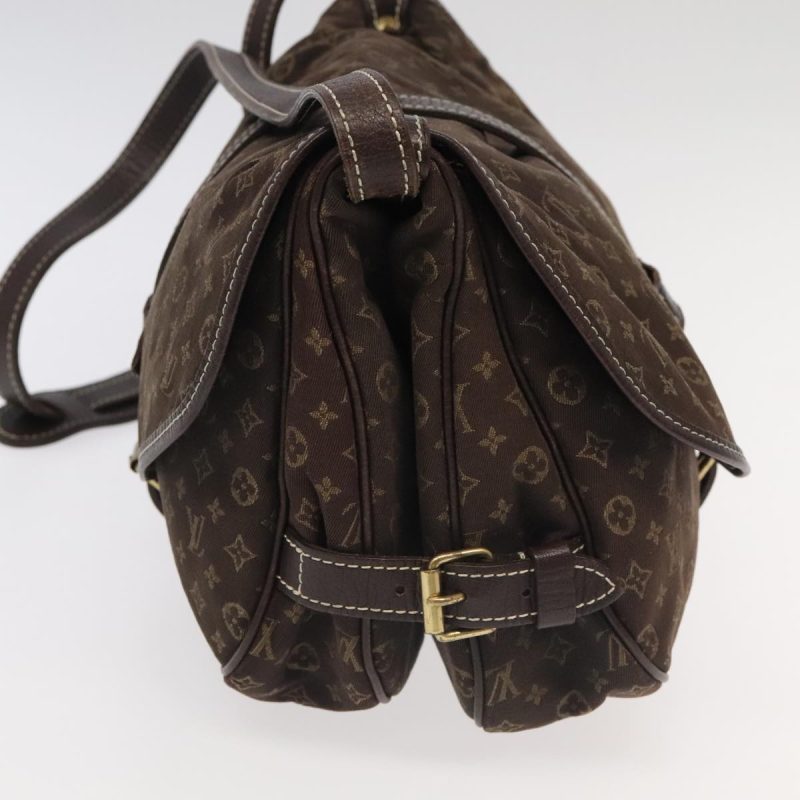 Louis Vuitton Monogram Mini Lin Saumur PM Shoulder Bag Ebene M95227 Auth hk1691 - Image 3