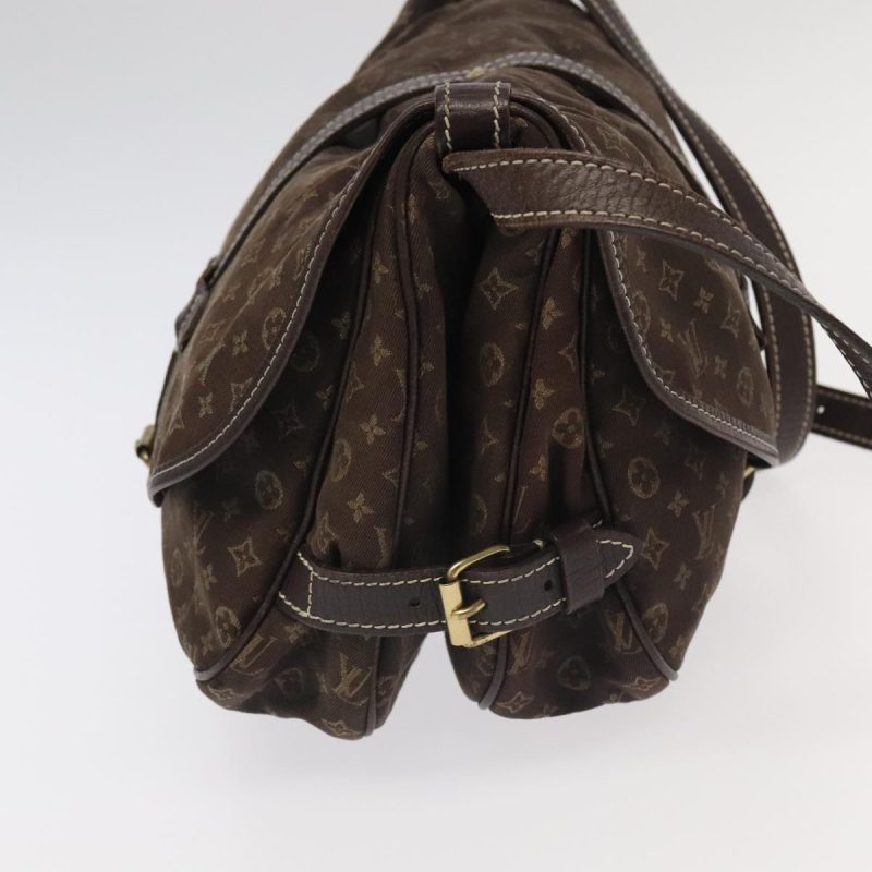 Louis Vuitton Monogram Mini Lin Saumur PM Shoulder Bag Ebene M95227 Auth hk1691 - Image 4