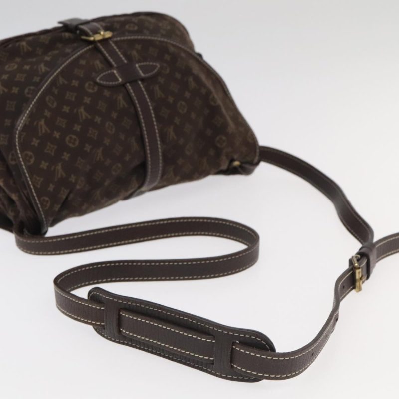 Louis Vuitton Monogram Mini Lin Saumur PM Shoulder Bag Ebene M95227 Auth hk1691 - Image 7
