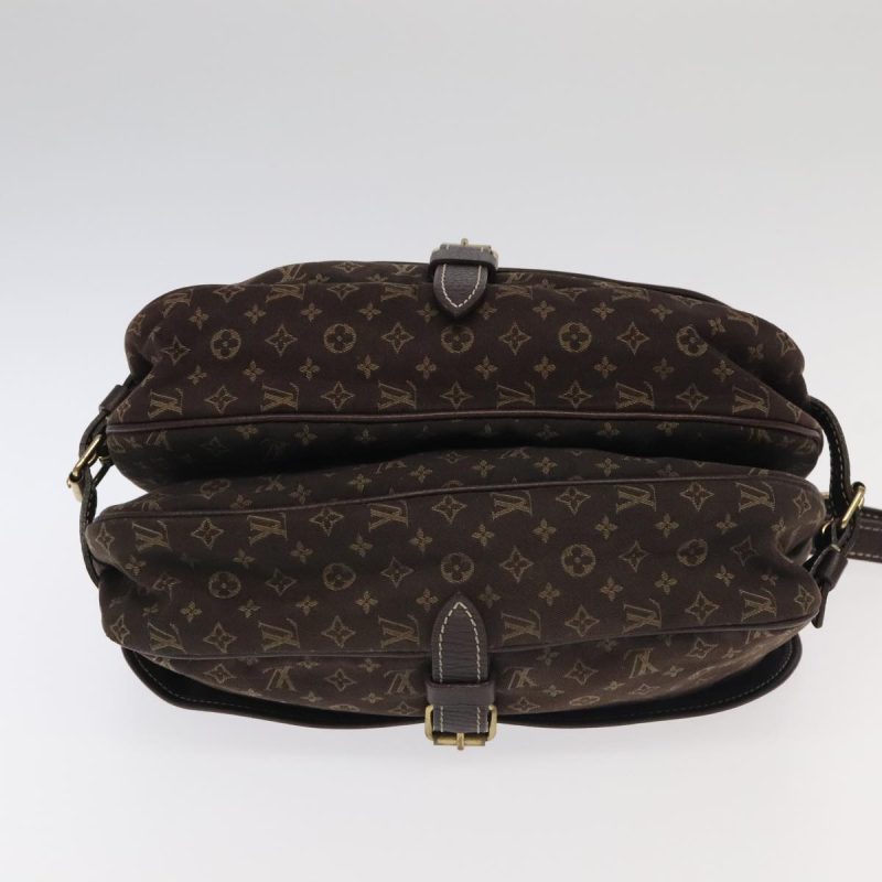 Louis Vuitton Monogram Mini Lin Saumur PM Shoulder Bag Ebene M95227 Auth hk1691 - Image 5