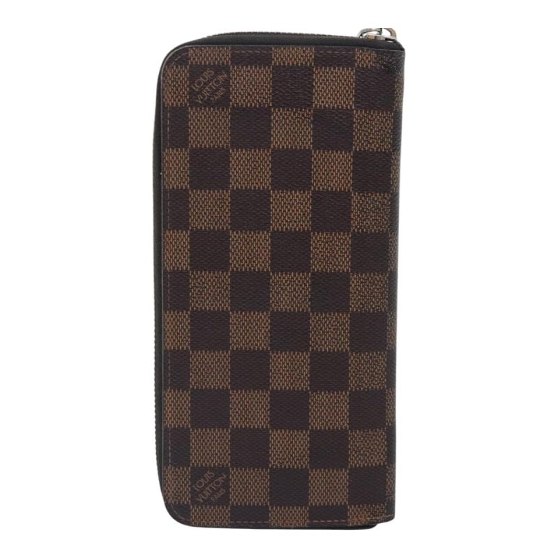 Louis Vuitton Damier Ebene Zippy Wallet Vertical Long Wallet N61207 Auth hk1692 - Image 2