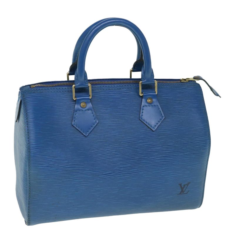 Louis Vuitton Epi Speedy 25 Hand Bag Toledo Blue M43015  ki3838