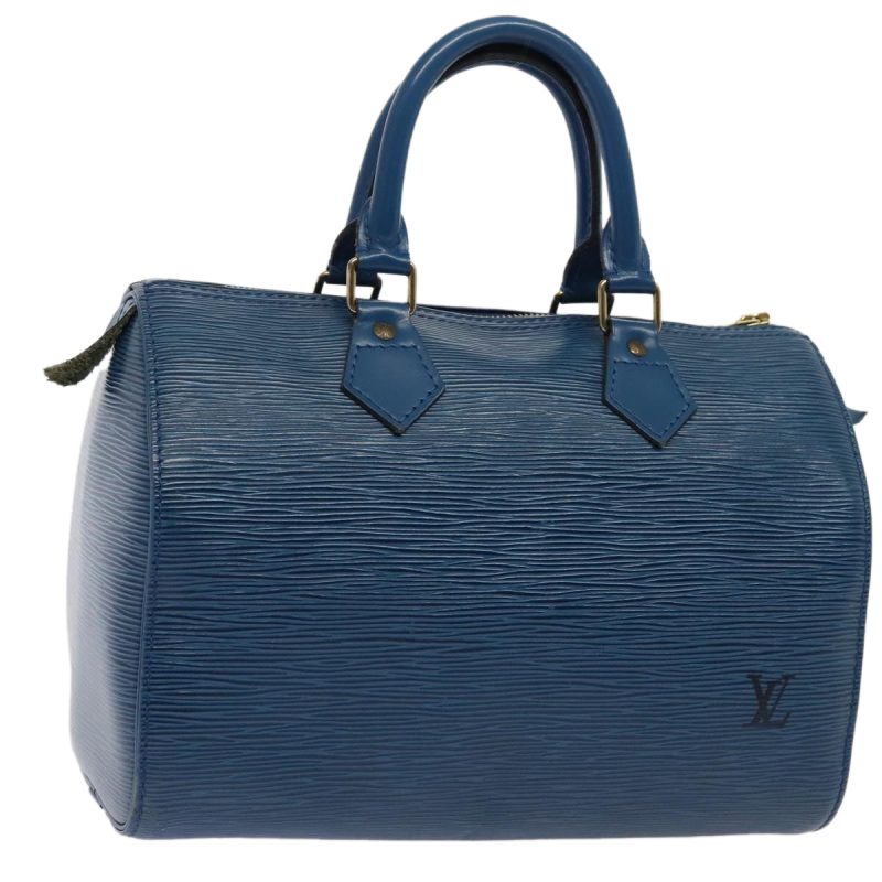 Louis Vuitton Epi Speedy 25 Hand Bag Toledo Blue M43015  ki4855