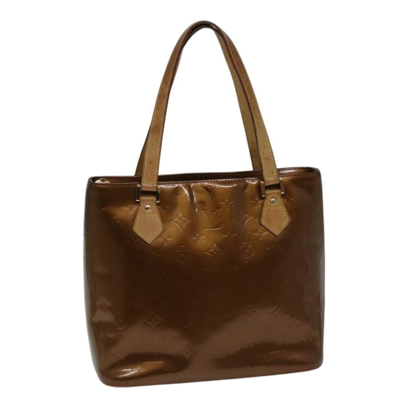Louis Vuitton Monogram Vernis Houston Hand Bag Bronze M91122  ki4911