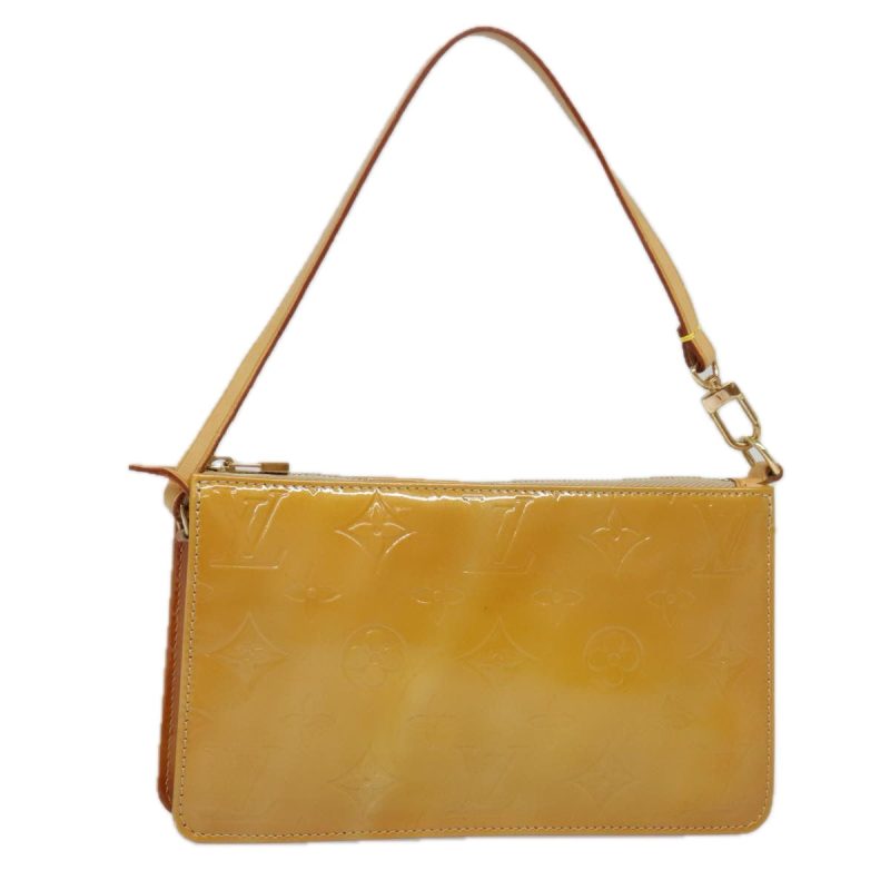Louis Vuitton Monogram Vernis Lexington Pouch Beige M91010 Auth ki4964