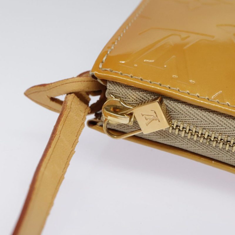 Louis Vuitton Monogram Vernis Lexington Pouch Beige M91010 Auth ki4964 - Image 10