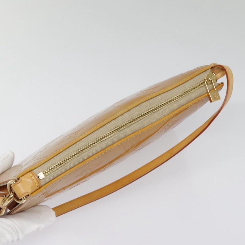 Louis Vuitton Monogram Vernis Lexington Pouch Beige M91010 Auth ki4964 - Image 6